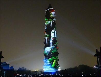 古塔礼佛 赢康助力科视中国第一塔影秀_大屏技